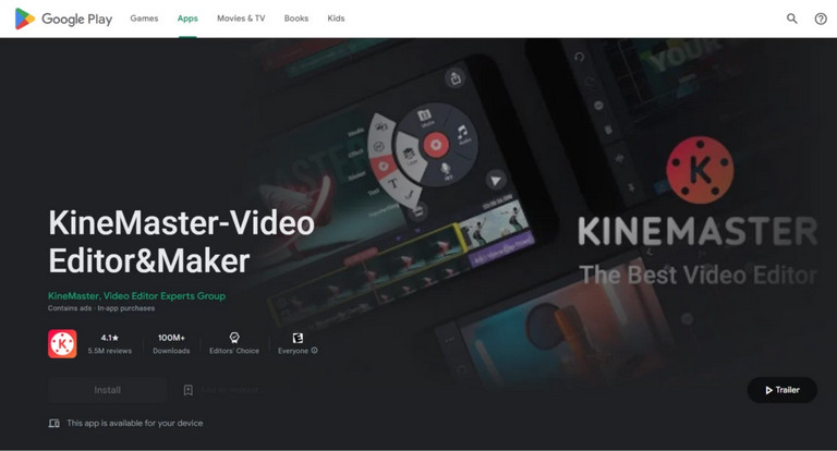 Kinemaster cung cấp thư viện tùy chọn edit video Tiktok phong phú (Nguồn: Hoothemes)