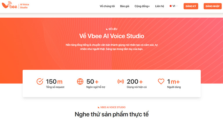 Vbee AI Voice Studio có khả năng chuyển văn bản thành giọng nói đầy cảm xúc với chất lượng phòng thu