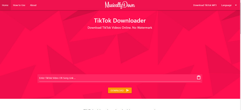 Click chọn nút Download để hoàn tất quá trình tải video Tiktok không logo trên PC (Nguồn: MusicallyDown)