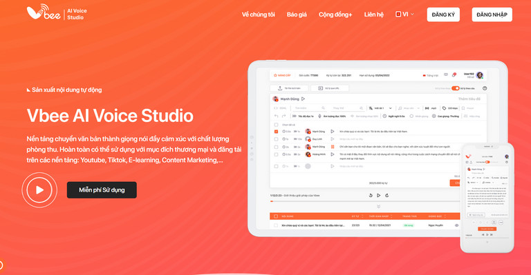 Người dùng có thể sử dụng Vbee AIVoice Studio thay thế các phần mềm làm video khác