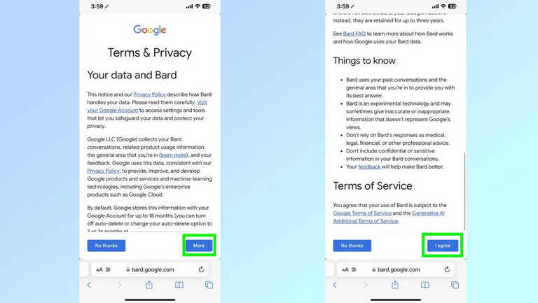 Chấp nhận các điều khoản và điều kiện để đăng ký và sử dụng Google Bard (Nguồn: Tomsguide)